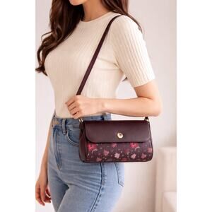 Coach F12012 Reversible Crossbody Bag Wildflower Brown Floral Double Face